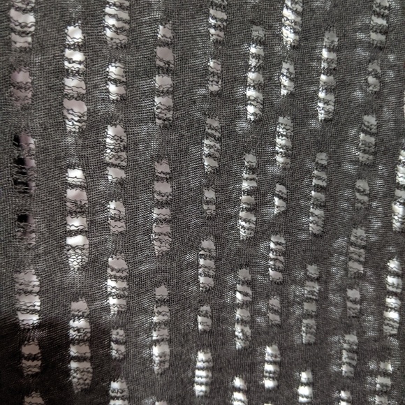 Black batwing sheer distressed pattern blouse - Picture 4 of 4